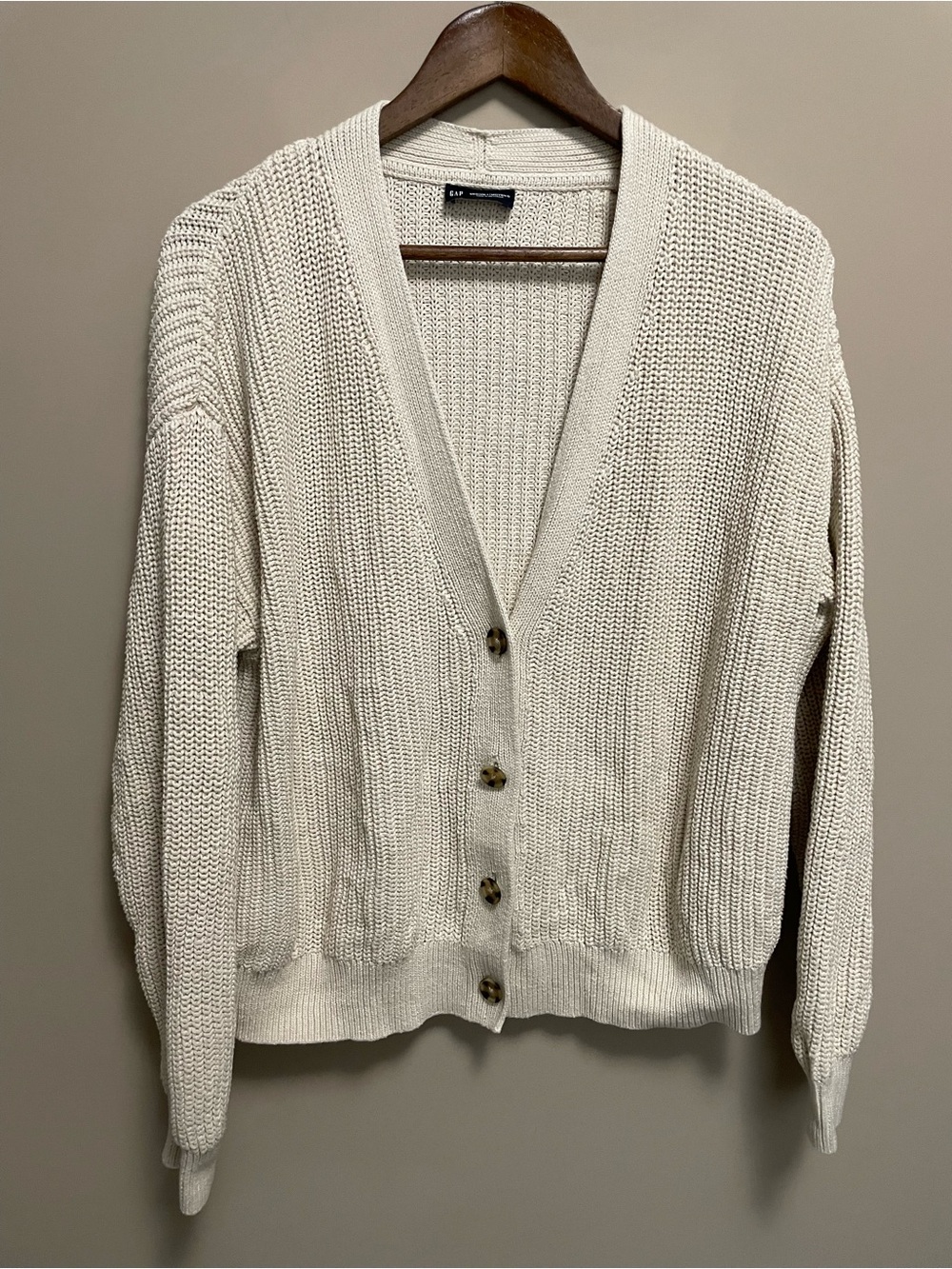 GAP Cream Knit Cardigan Women’s Medium Tall